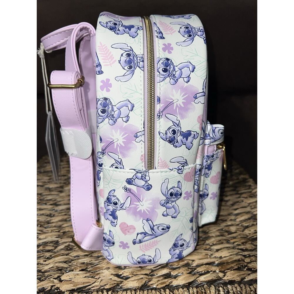 NWT Loungefly Lilo & Stitch Tropical Heart Pastel Mini Backpack & Cardholder - Picture 5 of 8